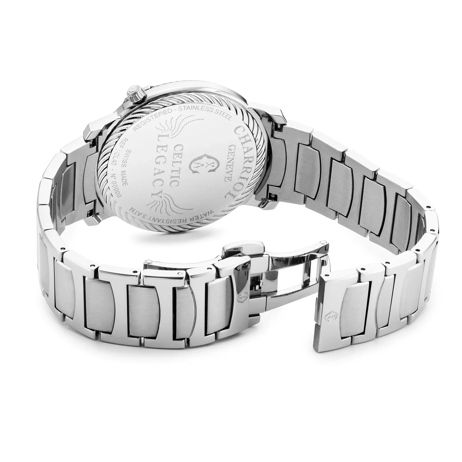 CELTIC® LEGACY, 40MM, QUARTZ CALIBRE, BLUE "CLOUS DE PARIS" DIAL, STEEL BEZEL, METAL BRACELET - Image 3