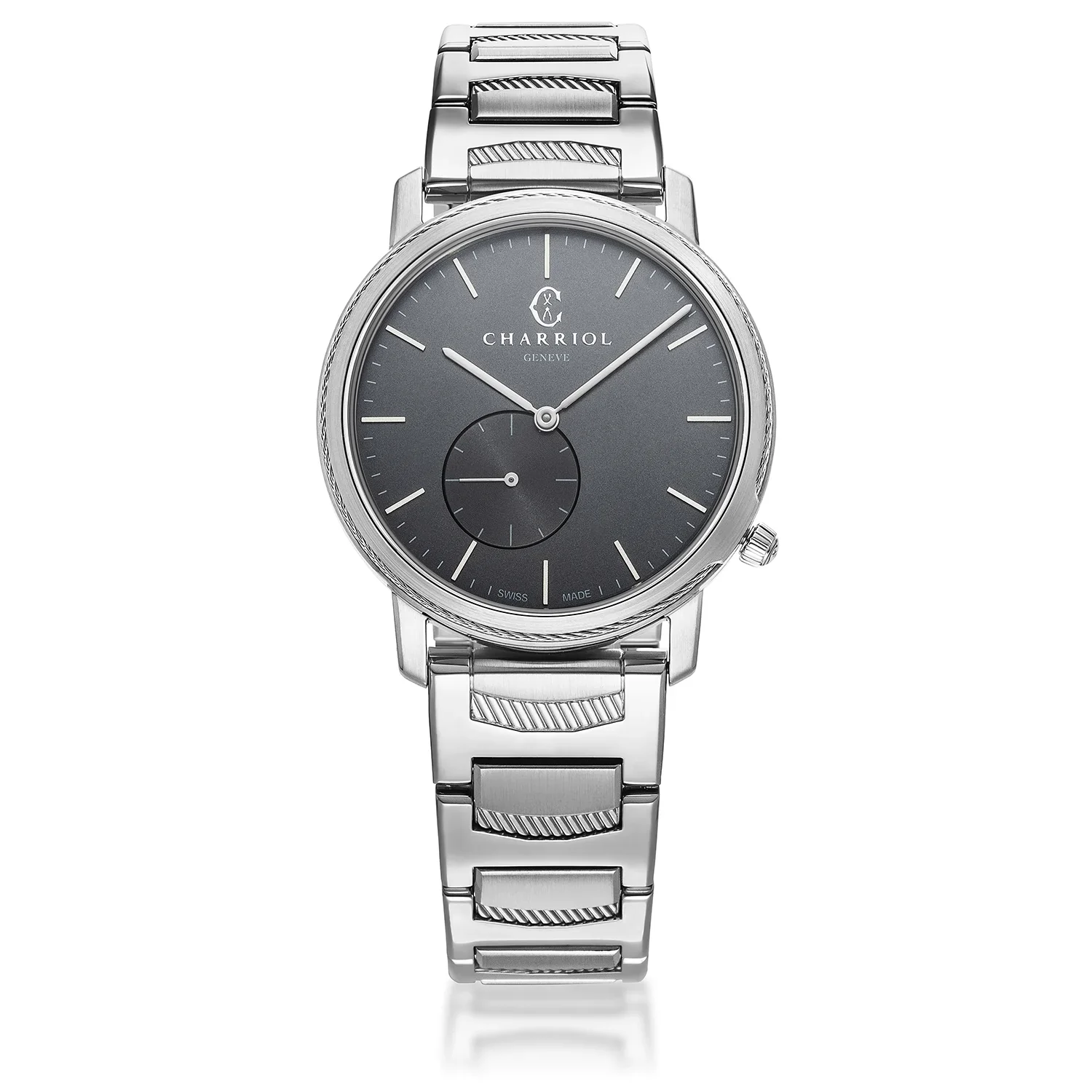 CELTIC® LEGACY, 40MM, QUARTZ CALIBRE, GREY ANTHRACITE DIAL, STEEL BEZEL, METAL BRACELET