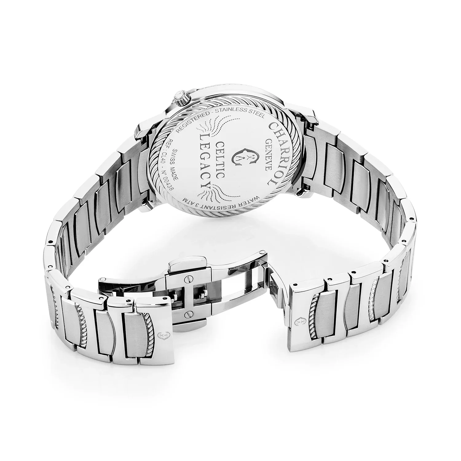 CELTIC® LEGACY, 40MM, QUARTZ CALIBRE, STEEL BEZEL, WHITE WITH ROMAN NUMERALS DIAL, STEEL METAL BRACELET - Image 2