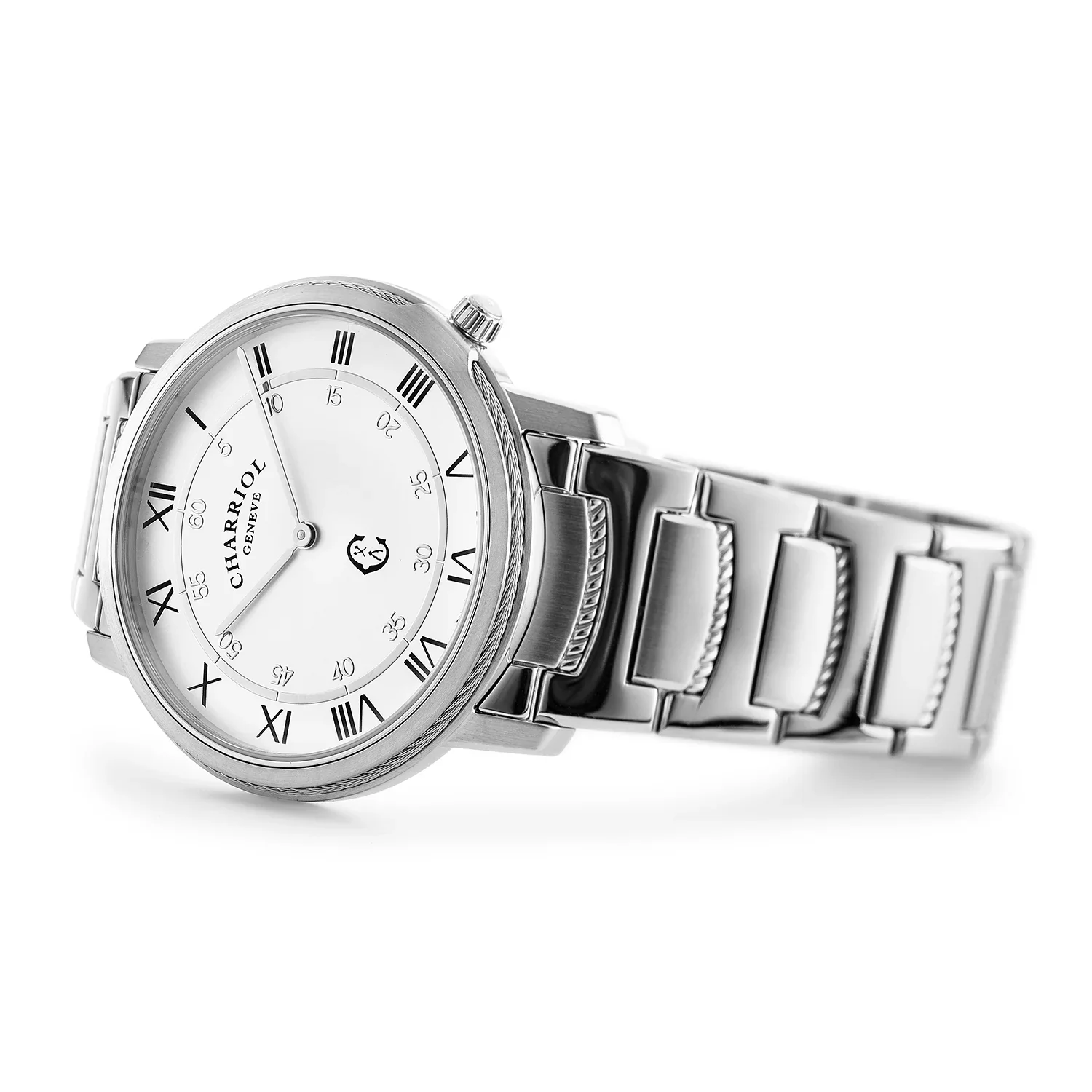 CELTIC® LEGACY, 40MM, QUARTZ CALIBRE, STEEL BEZEL, WHITE WITH ROMAN NUMERALS DIAL, STEEL METAL BRACELET - Image 3