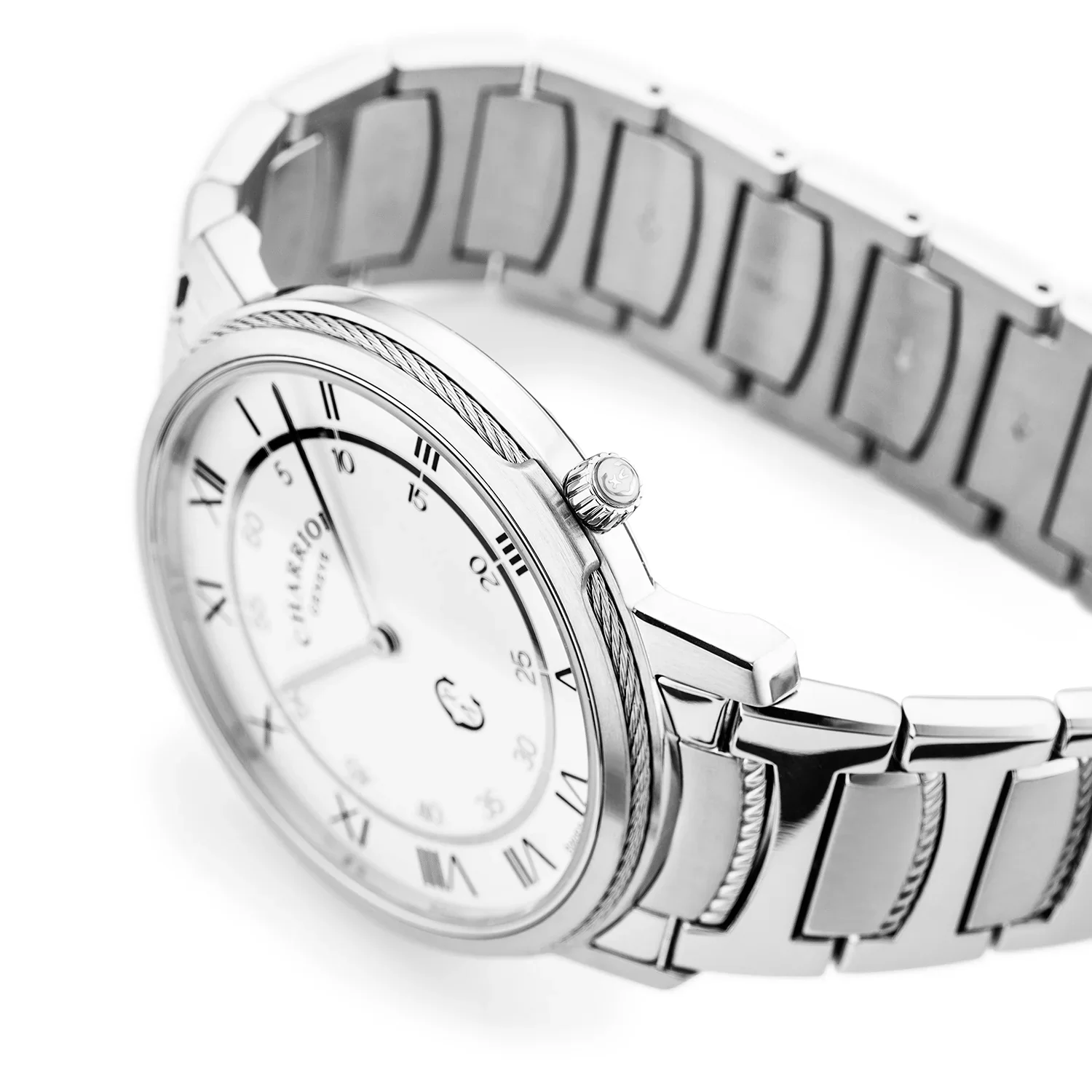 CELTIC® LEGACY, 40MM, QUARTZ CALIBRE, STEEL BEZEL, WHITE WITH ROMAN NUMERALS DIAL, STEEL METAL BRACELET - Image 4