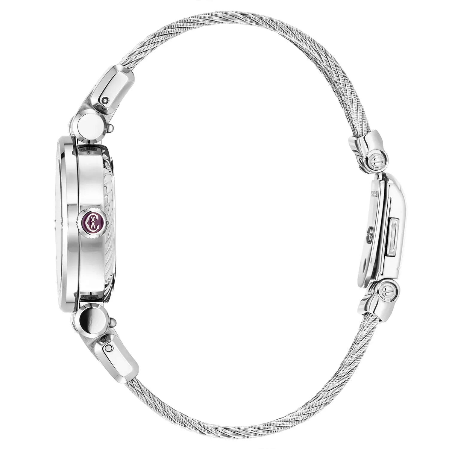 NAVIGATOR CRUISE, 28MM, QUARTZ CALIBRE, WHITE MOTHER-OF-PEARL WITH 12 BLUE ROMAN FIGURES DIAL, STEEL "CHARRIOL CHARRIOL" WITH 2 SCREWS BEZEL, STEEL INTERCHANGEABLE CABLE BRACELET - Image 3
