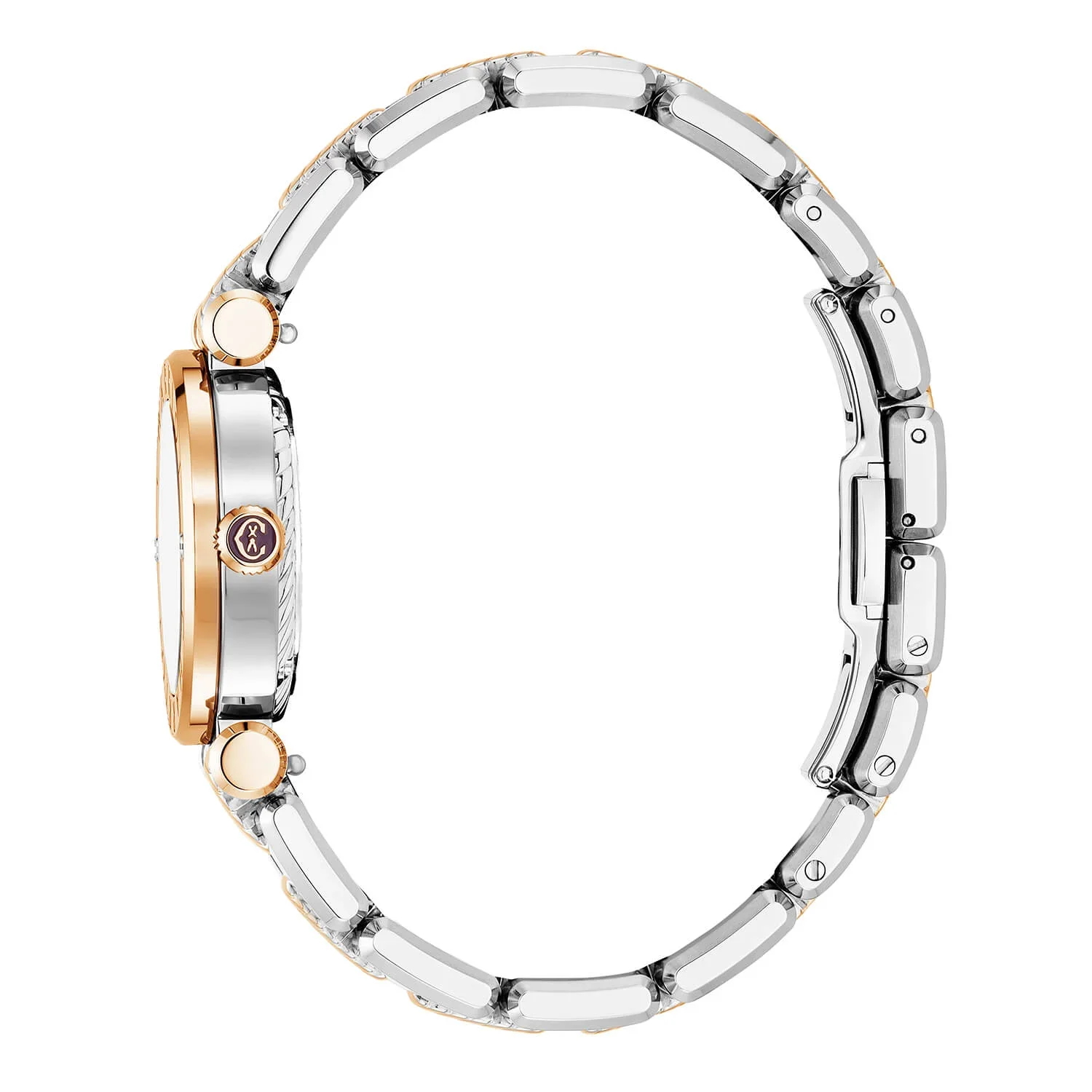 NAVIGATOR CRUISE, 28MM, QUARTZ CALIBRE, WHITE MOTHER-OF-PEARL WITH ROSE GOLD PVD INDEX DIAL, STEEL ROSE GOLD PVD "CHARRIOL CHARRIOL" WITH 2 SCREWS BEZEL, METAL BICOLOR INTERCHANGEABLE BRACELET - Image 3