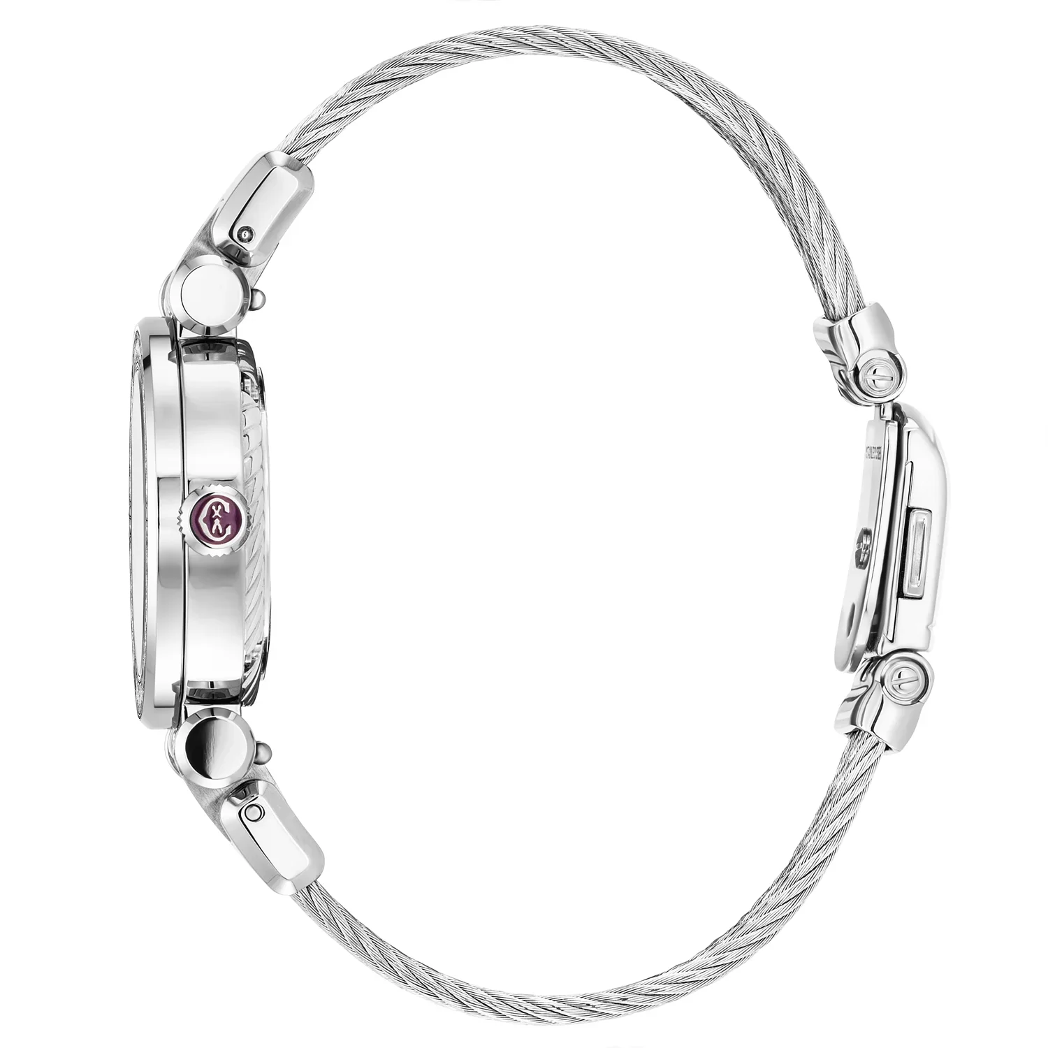 NAVIGATOR CRUISE, 28MM, QUARTZ CALIBRE, MOTHER-OF-PEARL DIAL, 30 DIAMONDS BEZEL, STEEL CABLE INTERCHANGEABLE BRACELET - Image 3