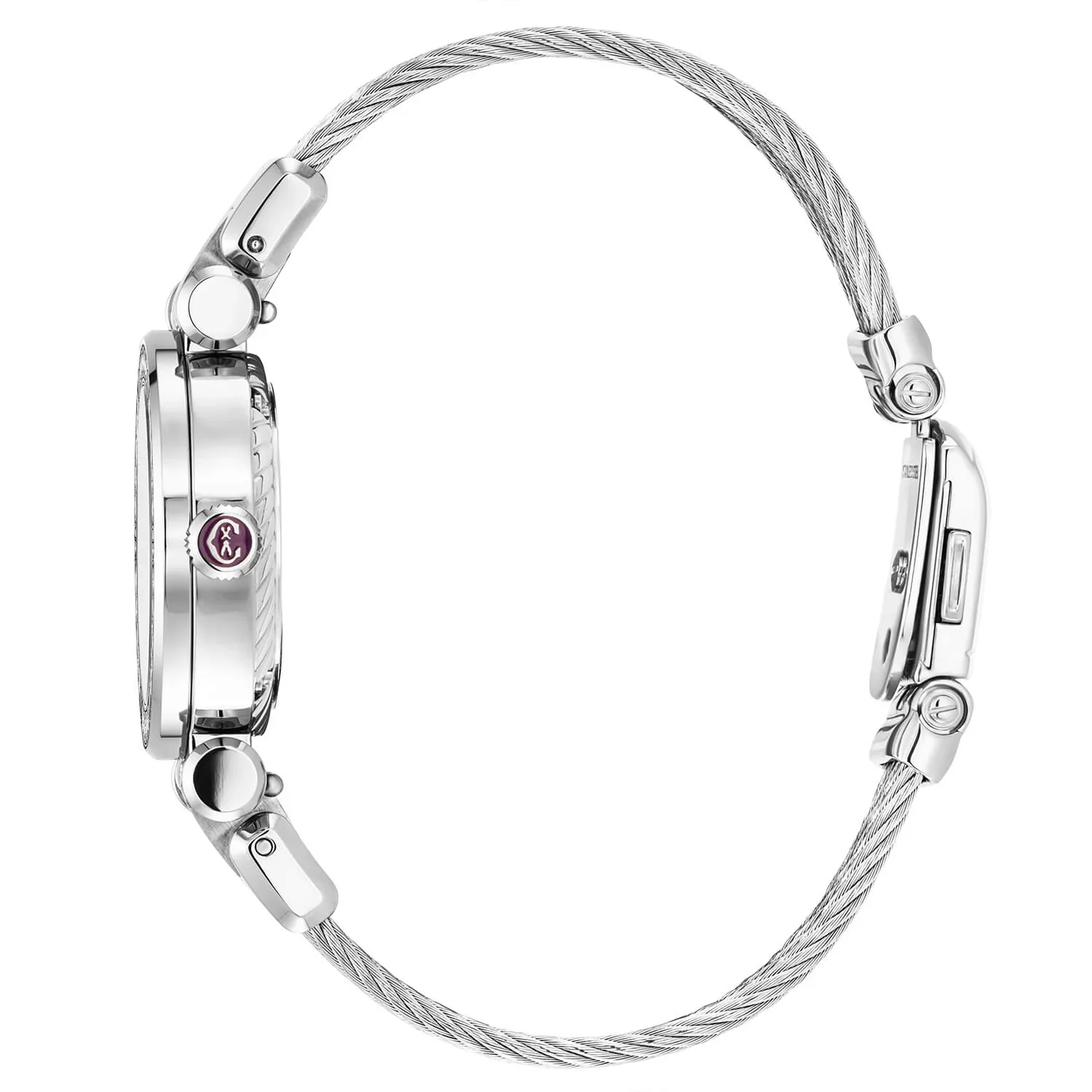 NAVIGATOR CRUISE, 28MM, MOONPHASE QUARTZ CALIBRE, AVENTURINE PRINTED WITH 12 DIAMONDS DIAL, STEEL WITH 30 DIAMONDS BEZEL, STEEL INTERCHANGEABLE CABLE BRACELET - Image 3