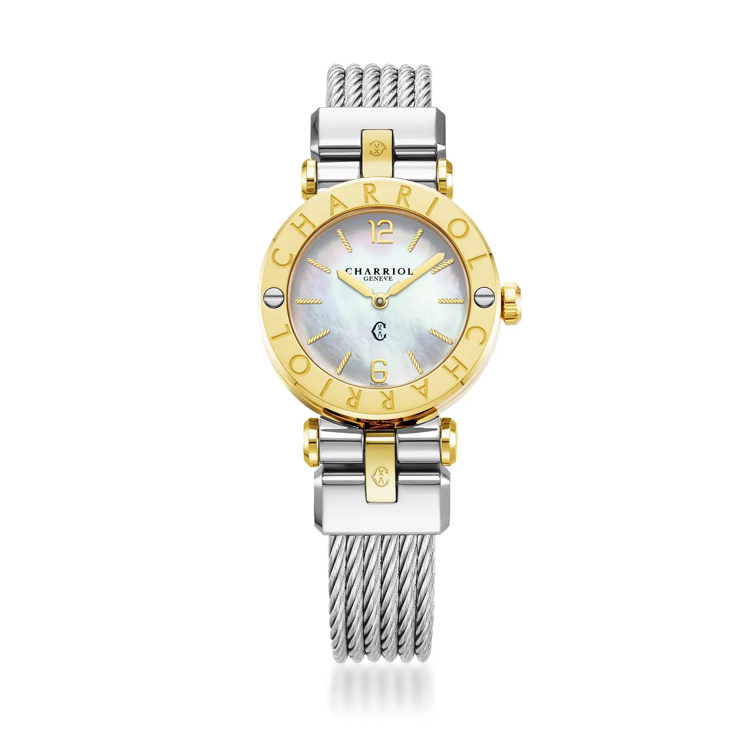 NAVIGATOR CRUISE, 28MM, QUARTZ CALIBRE, MOTHER-OF-PEARL DIAL, "CHARRIOL CHARRIOL" BEZEL, STEEL CABLE INTERCHANGEABLE STRAP - Image 4