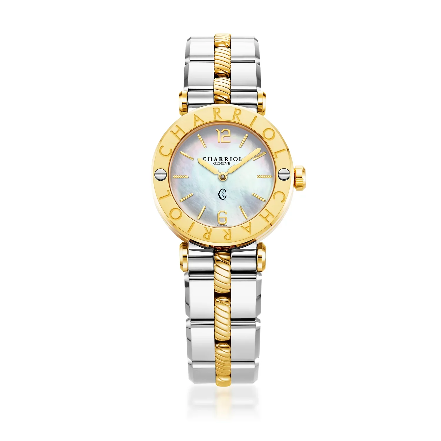 NAVIGATOR CRUISE, 28MM, QUARTZ CALIBRE, MOTHER-OF-PEARL DIAL, "CHARRIOL CHARRIOL" BEZEL, STEEL BICOLOR INTERCHANGEABLE BRACELET - Image 4