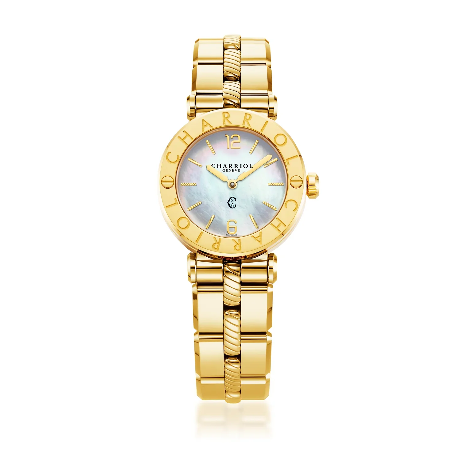NAVIGATOR CRUISE, 28MM, MOTHER-OF-PEARL DIAL, STEEL YELLOW GOLD PVD "CHARRIOL CHARRIOL" BEZEL, METAL YELLOW GOLD PVD INTERCHANGEABLE BRACELET - Image 4