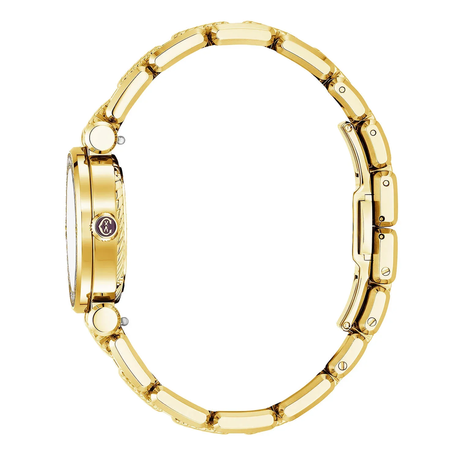 NAVIGATOR CRUISE, 28MM, QUARTZ CALIBRE, WHITE MOTHER-OF-PEARL WITH 12 ROMAN FIGURES DIAL, STEEL YELLOW GOLD PVD WITH 30 DIAMONDS WITH 6 SCREWS BEZEL, METAL YELLOW GOLD PVD INTERCHANGEABLE BRACELET - Image 3