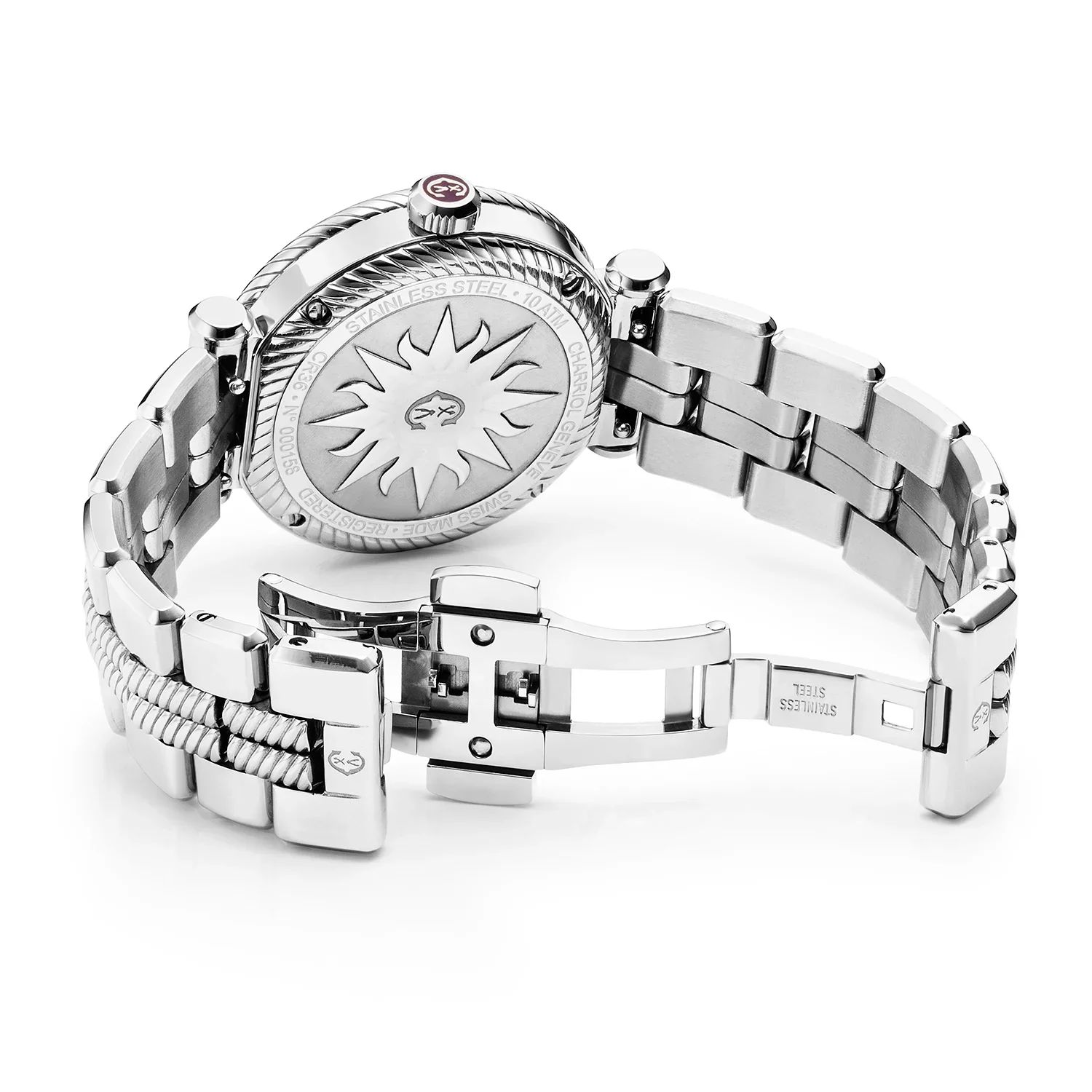NAVIGATOR CRUISE, 36MM, QUARTZ CALIBRE, MOTHER-OF-PEARL WITH 10 DIAMONDS DIAL, "CHARRIOL CHARRIOL" BEZEL, STEEL INTERNCHANGEABLE BRACELET - Image 2