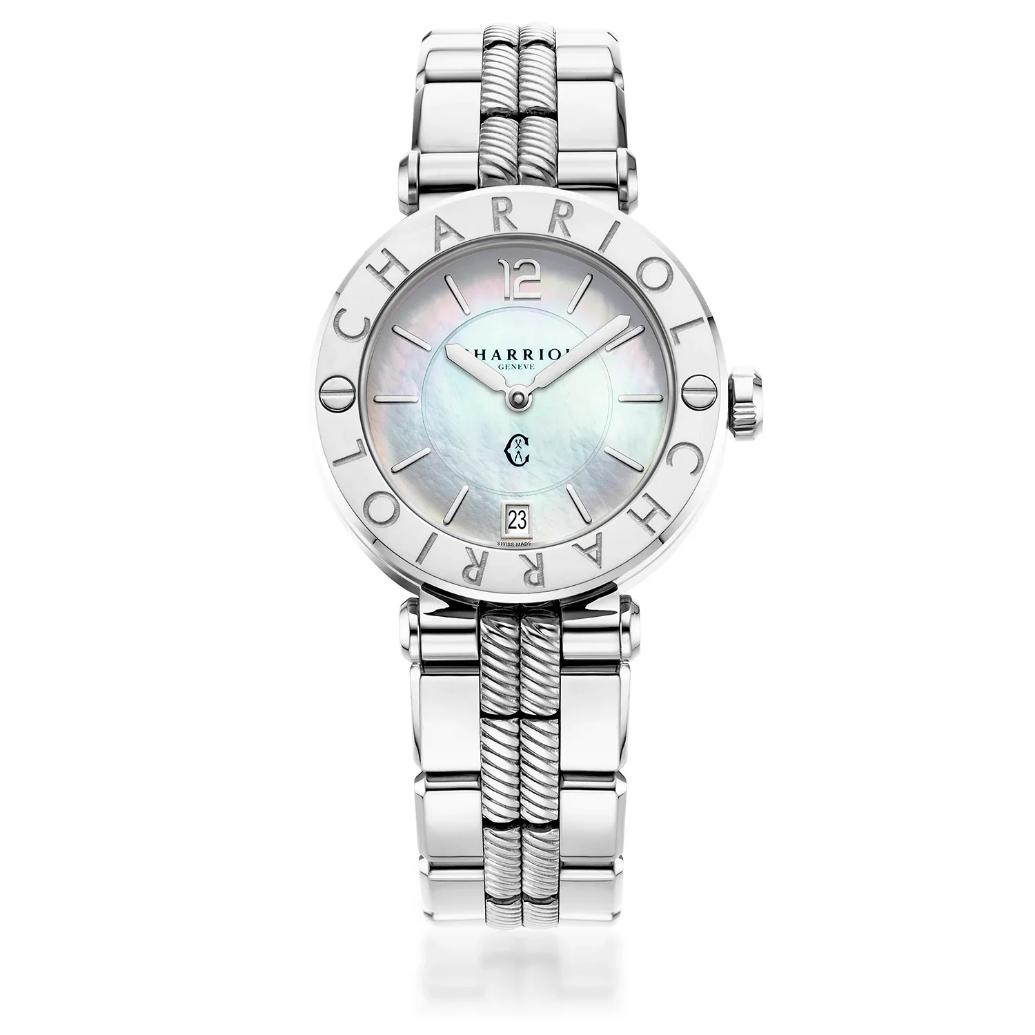 NAVIGATOR CRUISE, 36MM, QUARTZ CALIBRE, MOTHER-OF-PEARL DIAL, STEEL "CHARRIOL CHARRIOL" BEZEL, METAL INTERCHANGEABLE BRACELET - Image 4