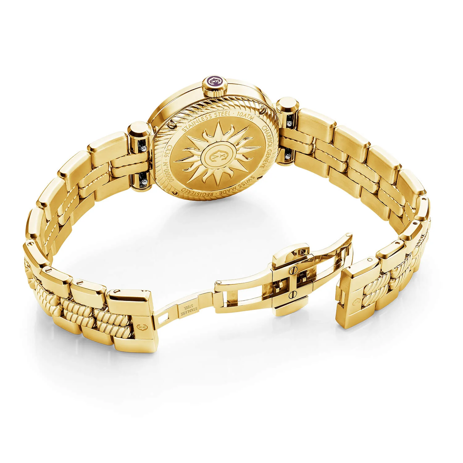 NAVIGATOR CRUISE, 36MM, QUARTZ CALIBRE, MOTHER-OF-PEARL DIAL, 30 FULL CUT DIAMONDS WITH 6 SCREWS BEZEL, STEEL YELLOW GOLD PVD METAL INTERCHANGEABLE BRACELET - Image 2