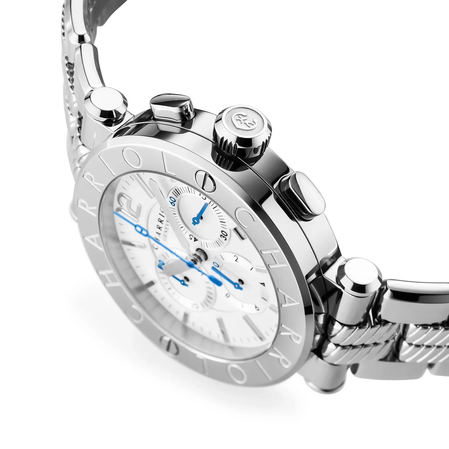 NAVIGATOR CRUISE, 41MM, QUARTZ CHRONOGRAPH CALIBRE, WHITE DIAL, "CHARRIOL CHARRIOL" BEZEL, STEEL INTERCHANGEABLE BRACELET - Image 5