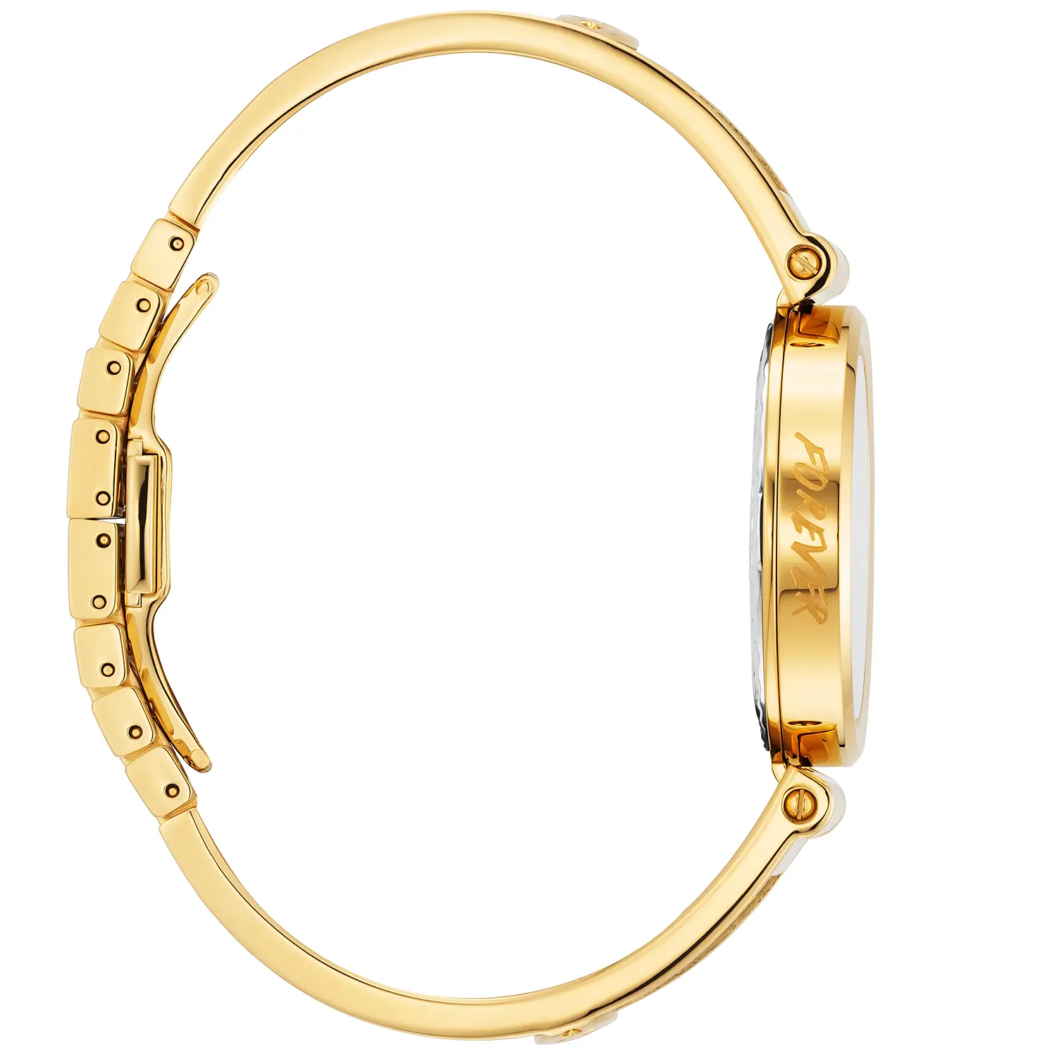 FOREVER™, 32MM, QUARTZ CALIBRE, MOTHER-OF-PEARL WITH 6 SIMILIS DIAL, YELLOW GOLD PVD BEZEL, STEEL CABLE BRACELET & YELLOW GOLD PVD DECORS - Image 4