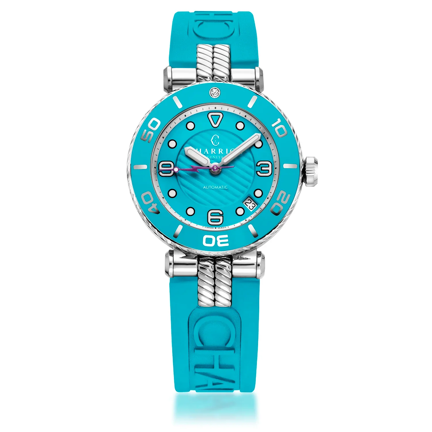 NAVIGATOR SURF, 36MM, AUTOMATIC CALIBRE, TURQUOISE DIAL, TURQUOISE BEZEL, TURQUOISE RUBBER INTERCHANGEABLE BRACELET - Image 4