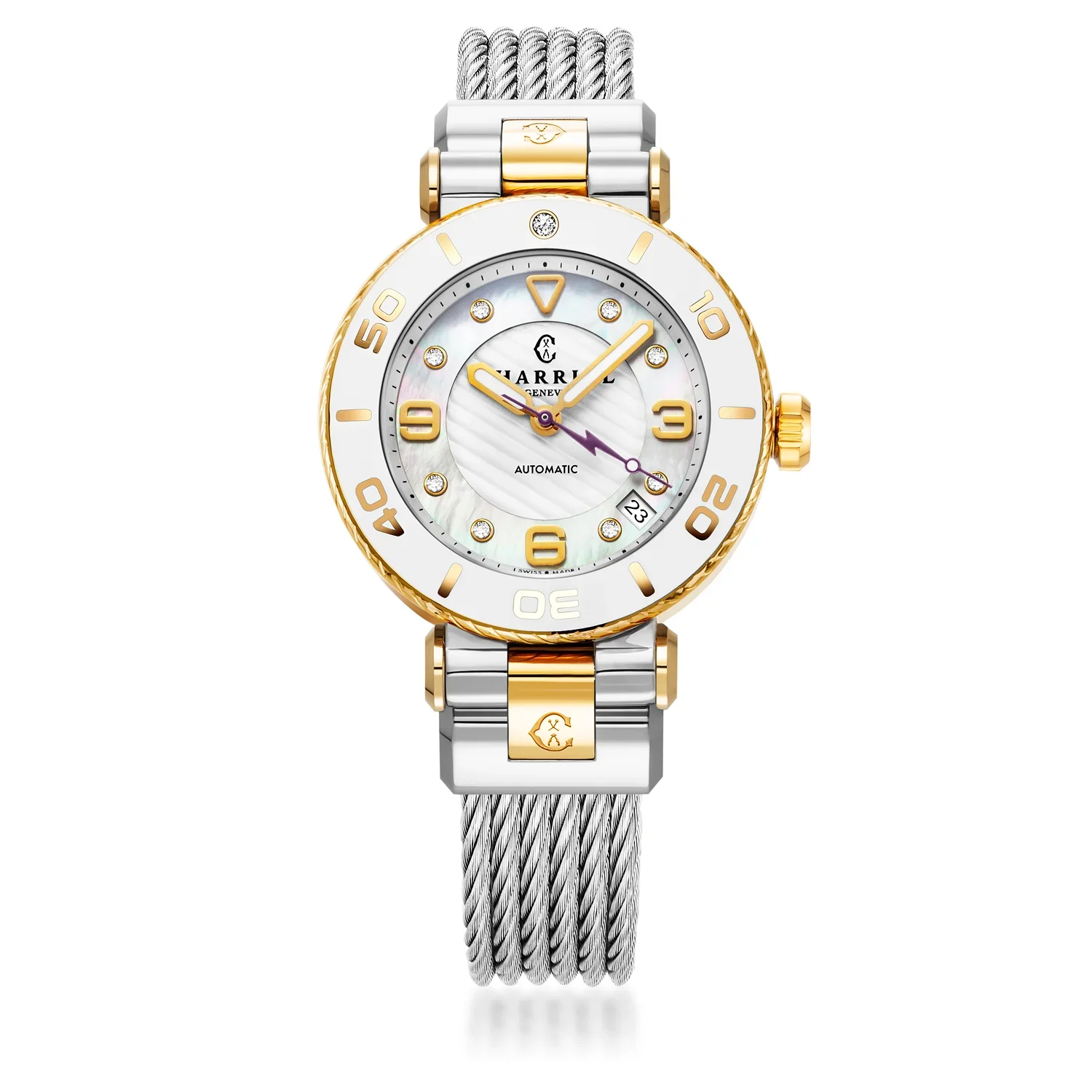 NAVIGATOR SURF, 36MM, AUTOMATIC CALIBRE, WHITE DIAL, WHITE BEZEL, STEEL CABLE INTERCHANGEABLE BRACELET - Image 4