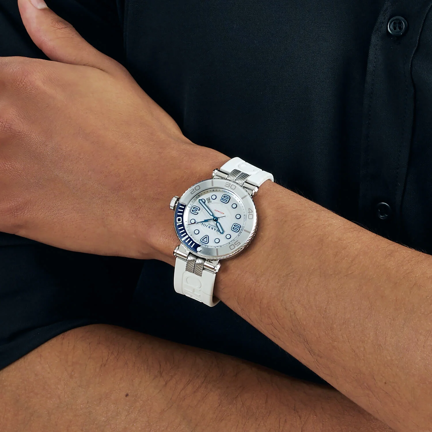 NAVIGATOR SURF, 41MM, AUTOMATIC CALIBRE, WHITE LUMINOVA DIAL, BLUE AND WHITE BEZEL, WHITE RUBBER INTERCHANGEABLE BRACELET - Image 4