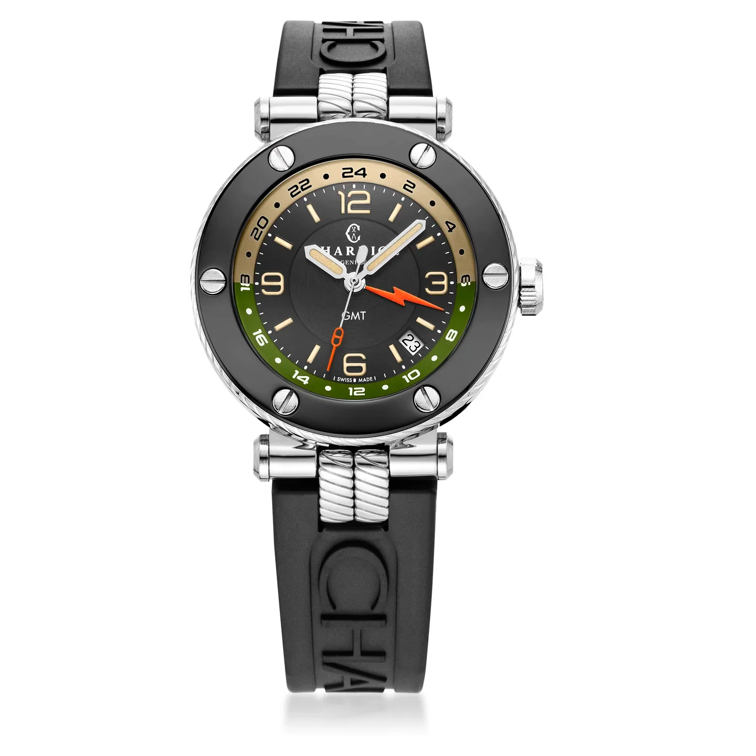 NAVIGATOR SURF GMT, 41MM, AUTOMATIC CALIBRE, BLACK DIAL, 6 SCREWS BEZEL, BLACK RUBBER INTERCHANGEABLE BRACELET, Limited Edition x @time_mechanic - Image 4