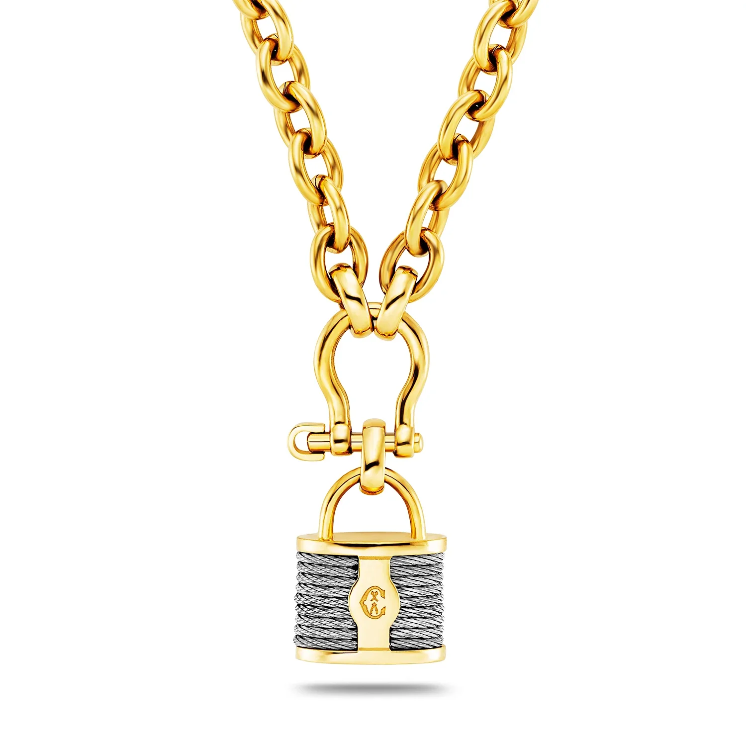 St. Tropez® Mariner Shackle & Lock Necklace - Image 3