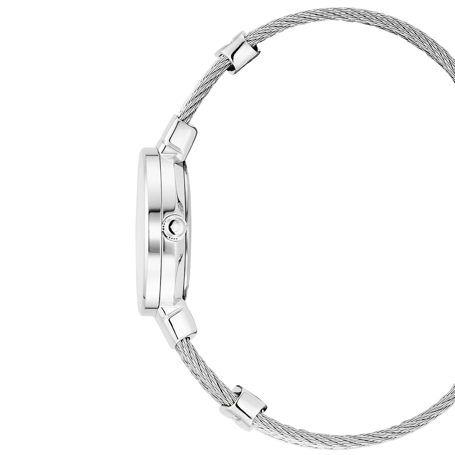 ST TROPEZ®, 25MM, QUARTZ CALIBRE, MOTHER-OF-PEARL WITH 11 DIAMONDS DIAL, MOTHER-OF-PEARL BEZEL, STEEL CABLE BRACELET - Image 4