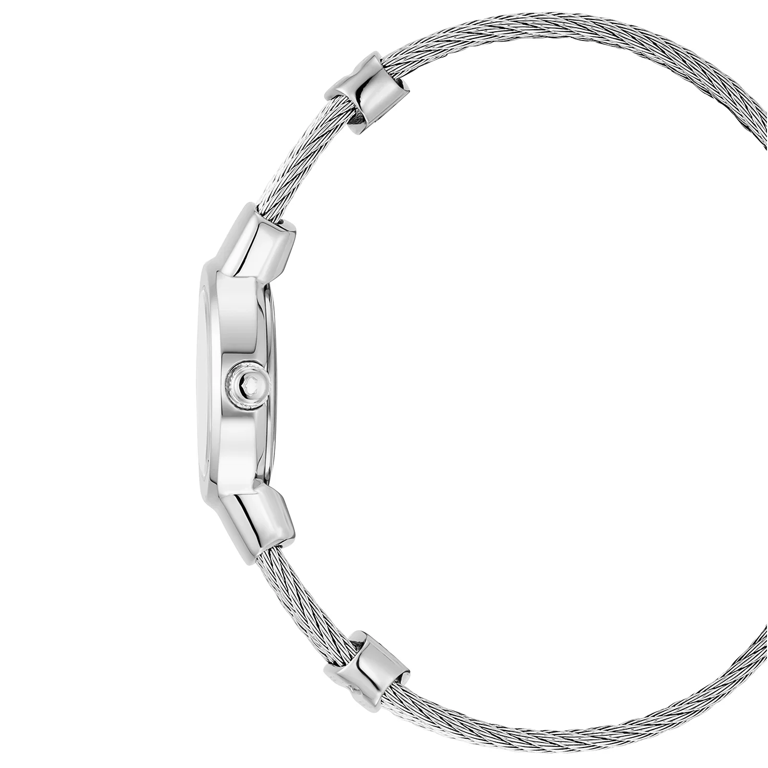 ST TROPEZ®, 20MM, QUARTZ CALIBRE, MOTHER-OF-PEARL WITH 11 DIAMONDS DIAL, STEEL BEZEL, STEEL CABLE BRACELET - Image 3